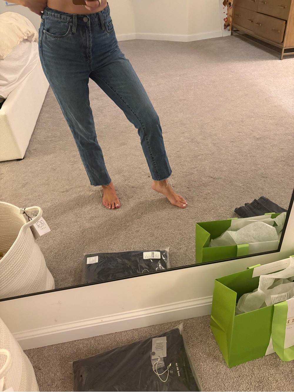 Blank NYC Straight Leg Jeans in Medium Blue